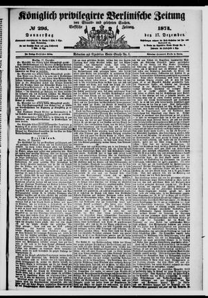 Königlich privilegirte Berlinische Zeitung von Staats- und gelehrten Sachen vom 17.12.1874
