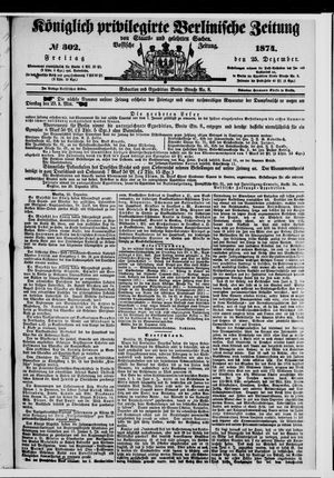 Königlich privilegirte Berlinische Zeitung von Staats- und gelehrten Sachen vom 25.12.1874