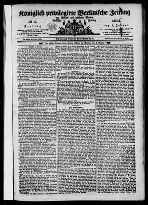 Königlich privilegirte Berlinische Zeitung von Staats- und gelehrten Sachen on Jan 1, 1875
