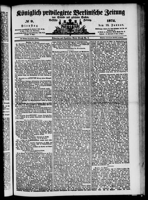Königlich privilegirte Berlinische Zeitung von Staats- und gelehrten Sachen vom 12.01.1875