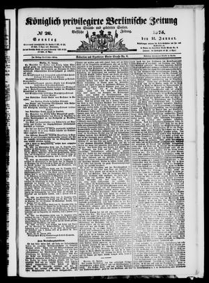 Königlich privilegirte Berlinische Zeitung von Staats- und gelehrten Sachen vom 31.01.1875