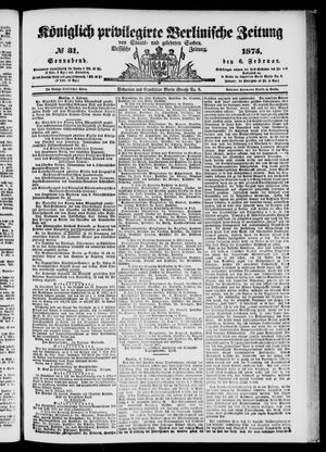 Königlich privilegirte Berlinische Zeitung von Staats- und gelehrten Sachen on Feb 6, 1875