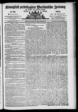 Königlich privilegirte Berlinische Zeitung von Staats- und gelehrten Sachen vom 14.02.1875