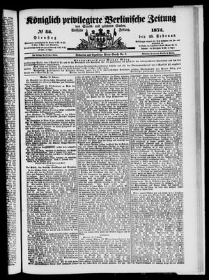 Königlich privilegirte Berlinische Zeitung von Staats- und gelehrten Sachen vom 23.02.1875