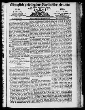 Königlich privilegirte Berlinische Zeitung von Staats- und gelehrten Sachen vom 07.03.1875