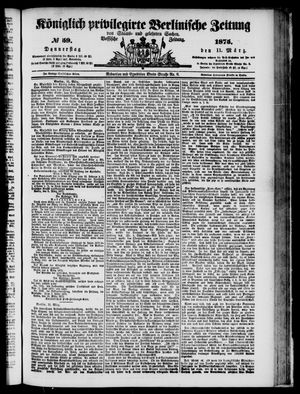 Königlich privilegirte Berlinische Zeitung von Staats- und gelehrten Sachen vom 11.03.1875