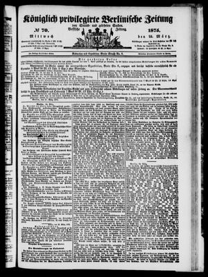 Königlich privilegirte Berlinische Zeitung von Staats- und gelehrten Sachen vom 24.03.1875