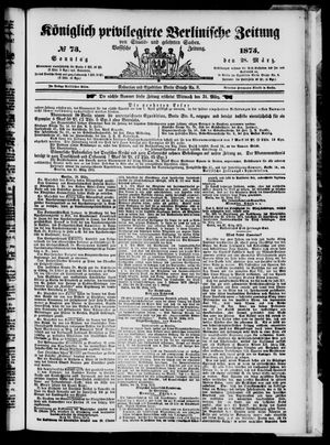 Königlich privilegirte Berlinische Zeitung von Staats- und gelehrten Sachen vom 28.03.1875
