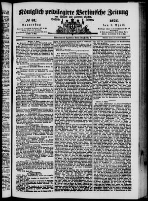Königlich privilegirte Berlinische Zeitung von Staats- und gelehrten Sachen vom 08.04.1875