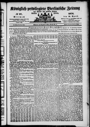 Königlich privilegirte Berlinische Zeitung von Staats- und gelehrten Sachen vom 28.04.1875