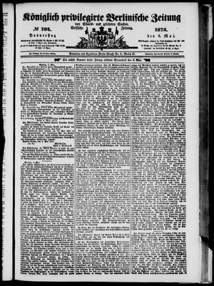 Königlich privilegirte Berlinische Zeitung von Staats- und gelehrten Sachen vom 06.05.1875
