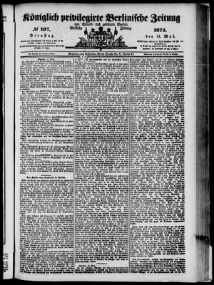 Königlich privilegirte Berlinische Zeitung von Staats- und gelehrten Sachen on May 11, 1875