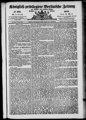 Königlich privilegirte Berlinische Zeitung von Staats- und gelehrten Sachen on May 12, 1875