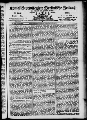 Königlich privilegirte Berlinische Zeitung von Staats- und gelehrten Sachen vom 13.05.1875