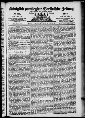 Königlich privilegirte Berlinische Zeitung von Staats- und gelehrten Sachen vom 14.05.1875