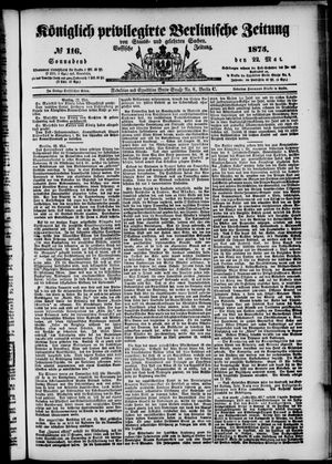 Königlich privilegirte Berlinische Zeitung von Staats- und gelehrten Sachen vom 22.05.1875