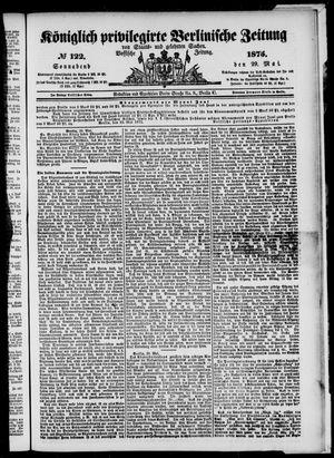 Königlich privilegirte Berlinische Zeitung von Staats- und gelehrten Sachen vom 29.05.1875