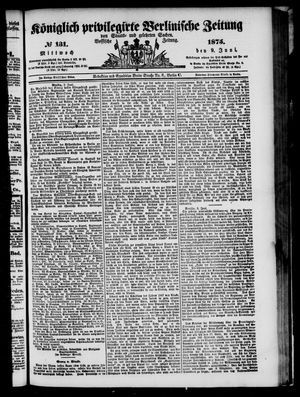 Königlich privilegirte Berlinische Zeitung von Staats- und gelehrten Sachen vom 09.06.1875