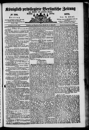 Königlich privilegirte Berlinische Zeitung von Staats- und gelehrten Sachen vom 11.06.1875