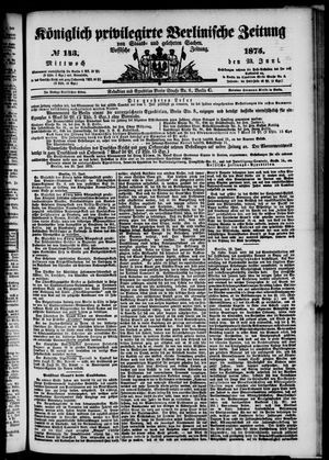 Königlich privilegirte Berlinische Zeitung von Staats- und gelehrten Sachen on Jun 23, 1875
