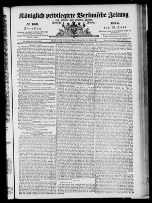 Königlich privilegirte Berlinische Zeitung von Staats- und gelehrten Sachen on Jul 13, 1875