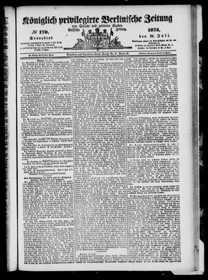 Königlich privilegirte Berlinische Zeitung von Staats- und gelehrten Sachen on Jul 24, 1875