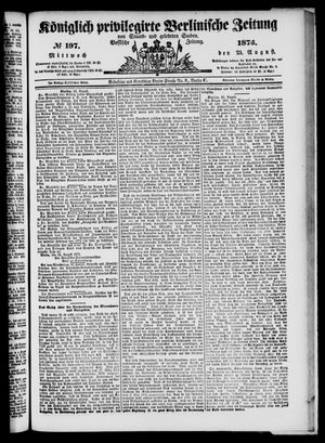 Königlich privilegirte Berlinische Zeitung von Staats- und gelehrten Sachen vom 25.08.1875