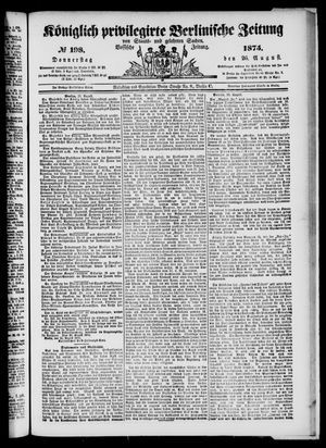 Königlich privilegirte Berlinische Zeitung von Staats- und gelehrten Sachen on Aug 26, 1875