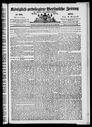 Königlich privilegirte Berlinische Zeitung von Staats- und gelehrten Sachen on Aug 27, 1875