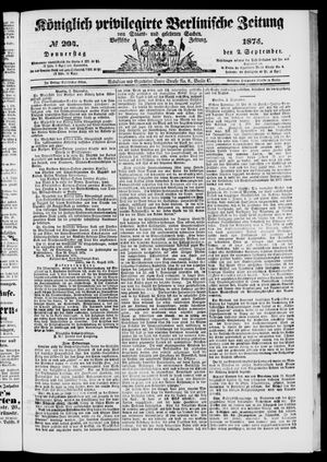 Königlich privilegirte Berlinische Zeitung von Staats- und gelehrten Sachen on Sep 2, 1875