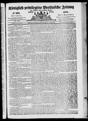 Königlich privilegirte Berlinische Zeitung von Staats- und gelehrten Sachen on Sep 7, 1875