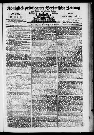 Königlich privilegirte Berlinische Zeitung von Staats- und gelehrten Sachen vom 08.09.1875