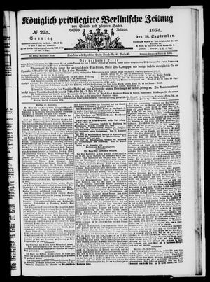 Königlich privilegirte Berlinische Zeitung von Staats- und gelehrten Sachen vom 26.09.1875