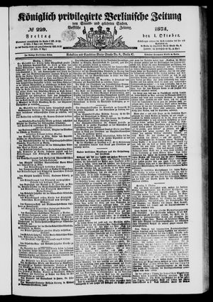 Königlich privilegirte Berlinische Zeitung von Staats- und gelehrten Sachen on Oct 1, 1875