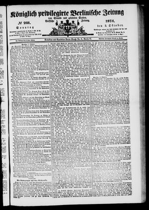 Königlich privilegirte Berlinische Zeitung von Staats- und gelehrten Sachen vom 03.10.1875
