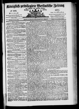 Königlich privilegirte Berlinische Zeitung von Staats- und gelehrten Sachen vom 06.10.1875