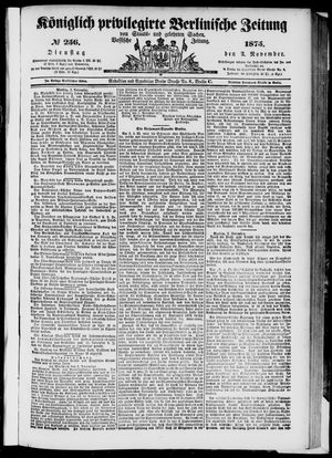 Königlich privilegirte Berlinische Zeitung von Staats- und gelehrten Sachen vom 02.11.1875