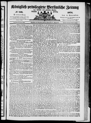 Königlich privilegirte Berlinische Zeitung von Staats- und gelehrten Sachen on Nov 4, 1875
