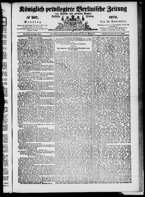 Königlich privilegirte Berlinische Zeitung von Staats- und gelehrten Sachen on Nov 14, 1875
