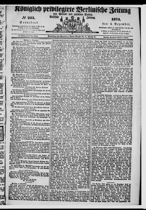 Königlich privilegirte Berlinische Zeitung von Staats- und gelehrten Sachen vom 04.12.1875