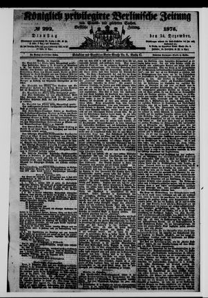 Königlich privilegirte Berlinische Zeitung von Staats- und gelehrten Sachen vom 14.12.1875
