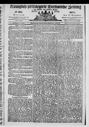 Königlich privilegirte Berlinische Zeitung von Staats- und gelehrten Sachen on Dec 17, 1875