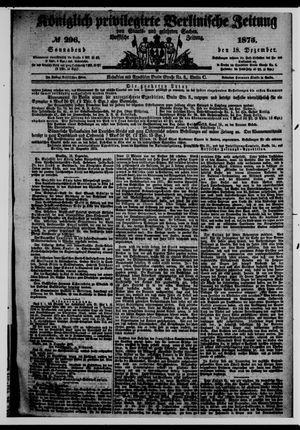 Königlich privilegirte Berlinische Zeitung von Staats- und gelehrten Sachen on Dec 18, 1875