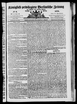 Königlich privilegirte Berlinische Zeitung von Staats- und gelehrten Sachen vom 05.01.1876
