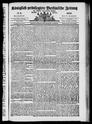 Königlich privilegirte Berlinische Zeitung von Staats- und gelehrten Sachen vom 08.01.1876