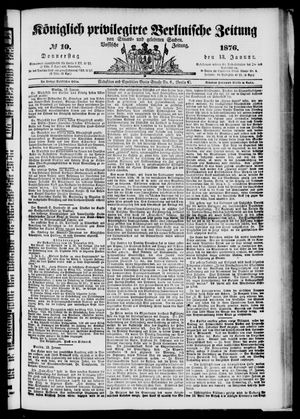 Königlich privilegirte Berlinische Zeitung von Staats- und gelehrten Sachen on Jan 13, 1876