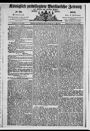 Königlich privilegirte Berlinische Zeitung von Staats- und gelehrten Sachen on Feb 5, 1876