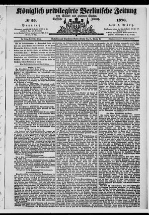 Königlich privilegirte Berlinische Zeitung von Staats- und gelehrten Sachen vom 05.03.1876
