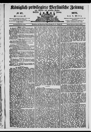 Königlich privilegirte Berlinische Zeitung von Staats- und gelehrten Sachen vom 08.03.1876