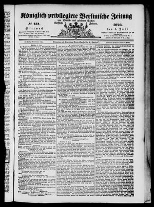 Königlich privilegirte Berlinische Zeitung von Staats- und gelehrten Sachen vom 05.07.1876